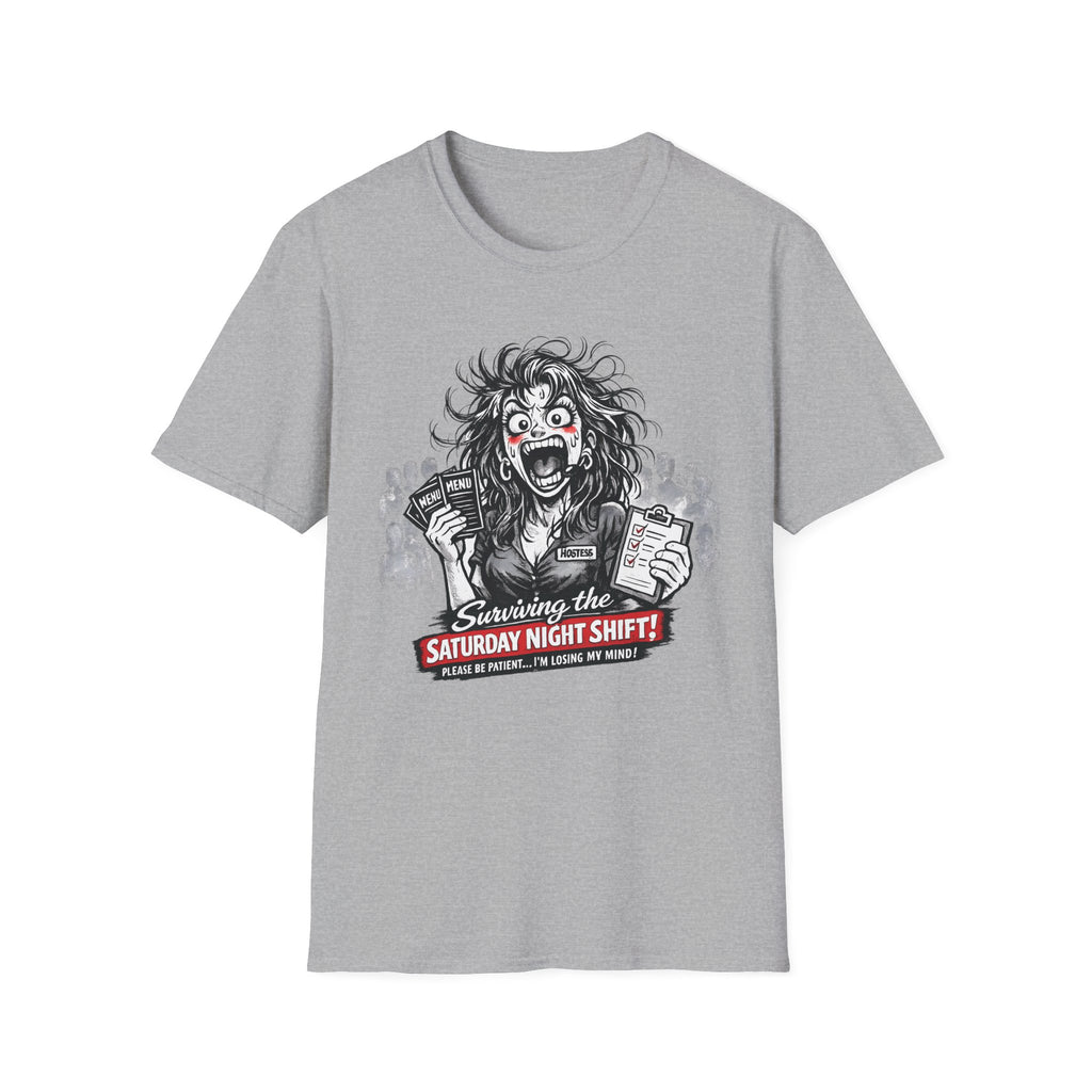 Surviving The Saturday Night Shift (Female Host) T-shirt