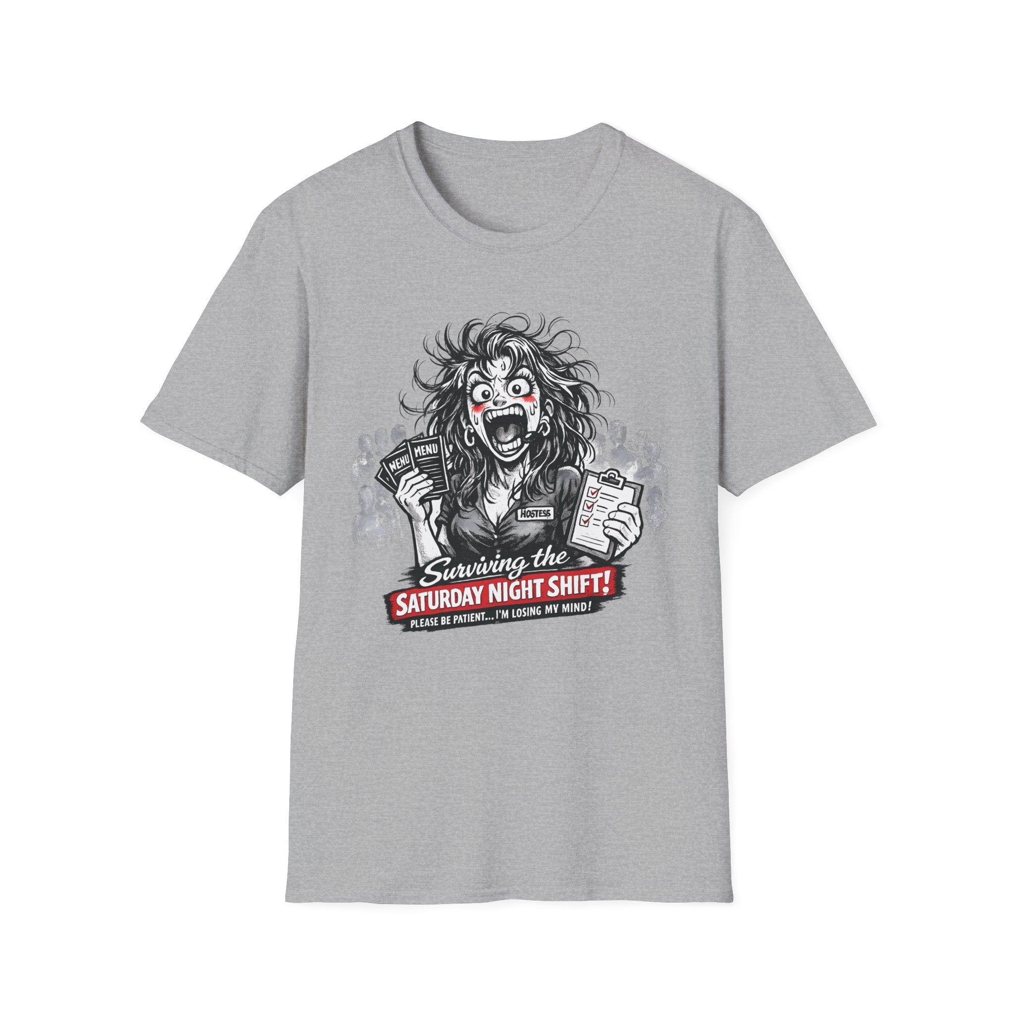 Surviving The Saturday Night Shift (Female Host) T-shirt