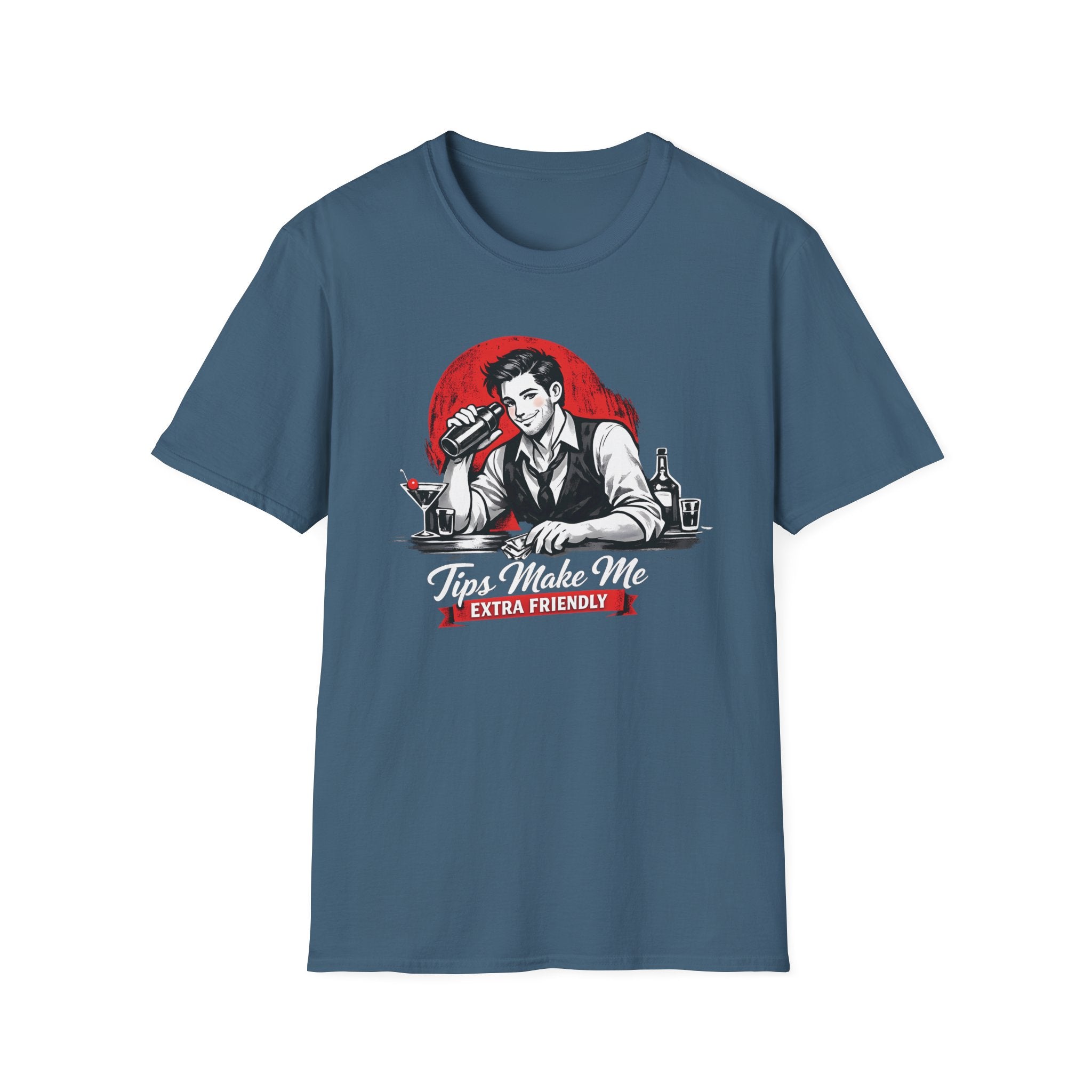 Tips Make Me Extra Friendly (Male Bartender) T-shirt