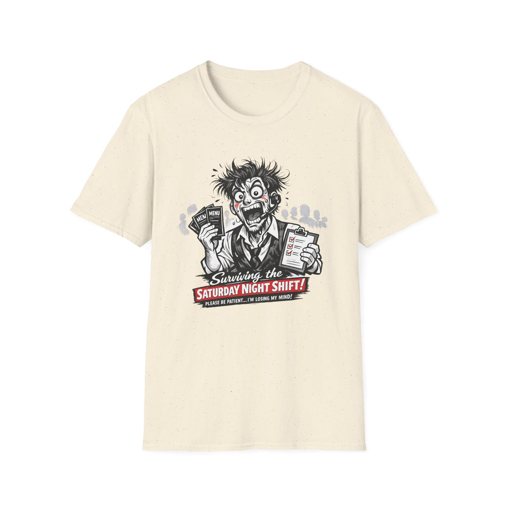 Surviving The Saturday Night Shift (Male Host) T-shirt