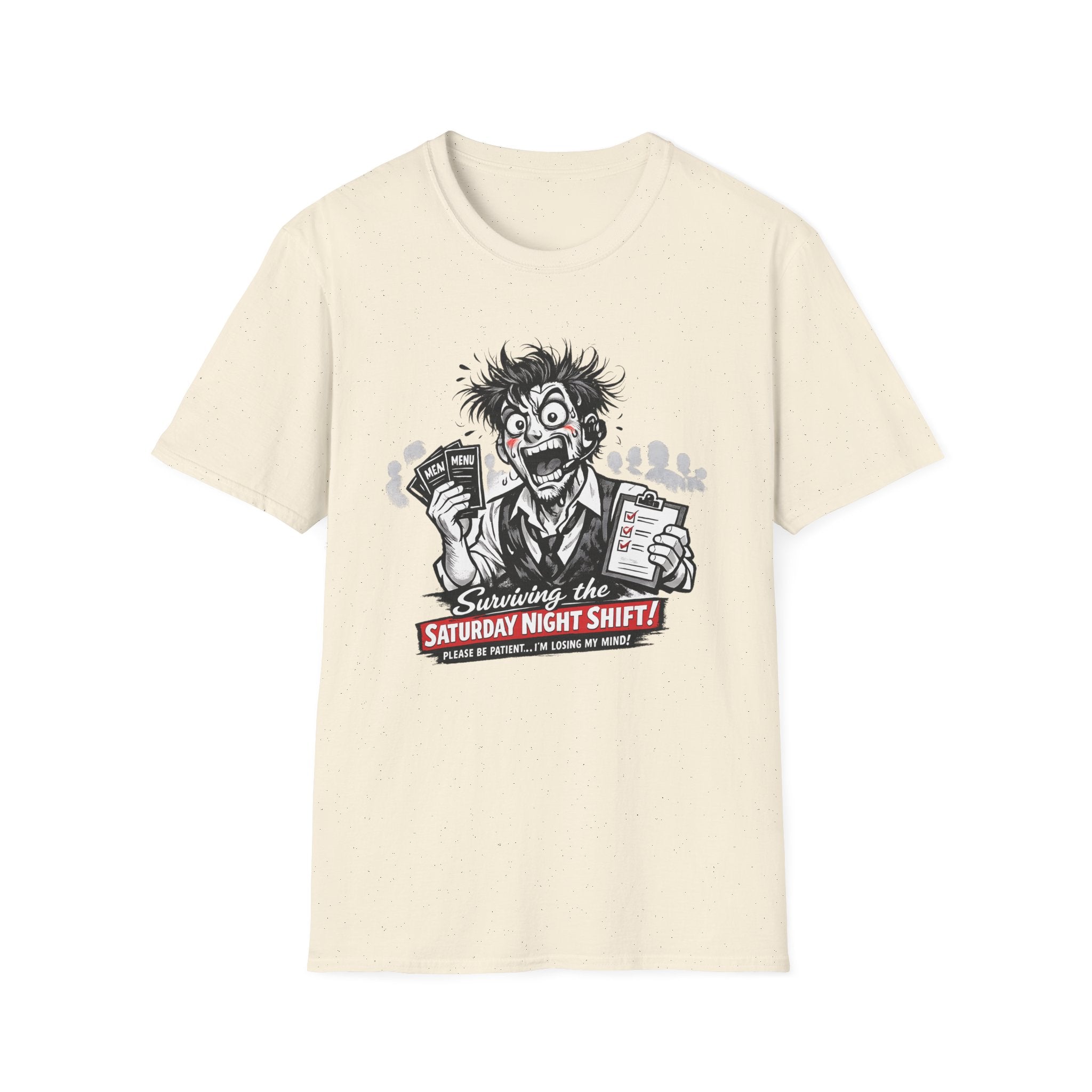 Surviving The Saturday Night Shift (Male Host) T-shirt