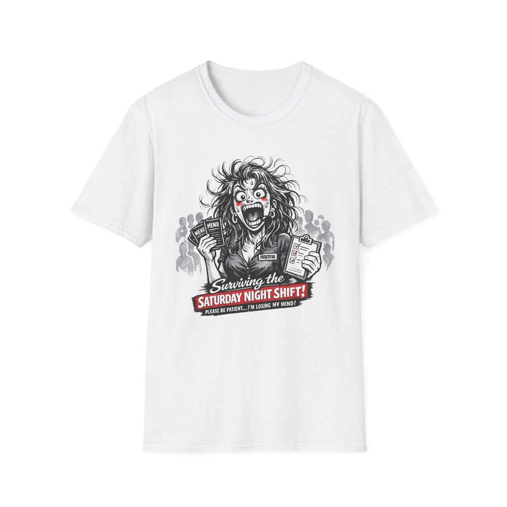 Surviving The Saturday Night Shift (Female Host) T-shirt