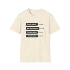 Guest Seated. Bad Vibes Detected. Discount Applied. Tip Not Found. T-shirt