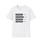 Guest Seated. Bad Vibes Detected. Discount Applied. Tip Not Found. T-shirt