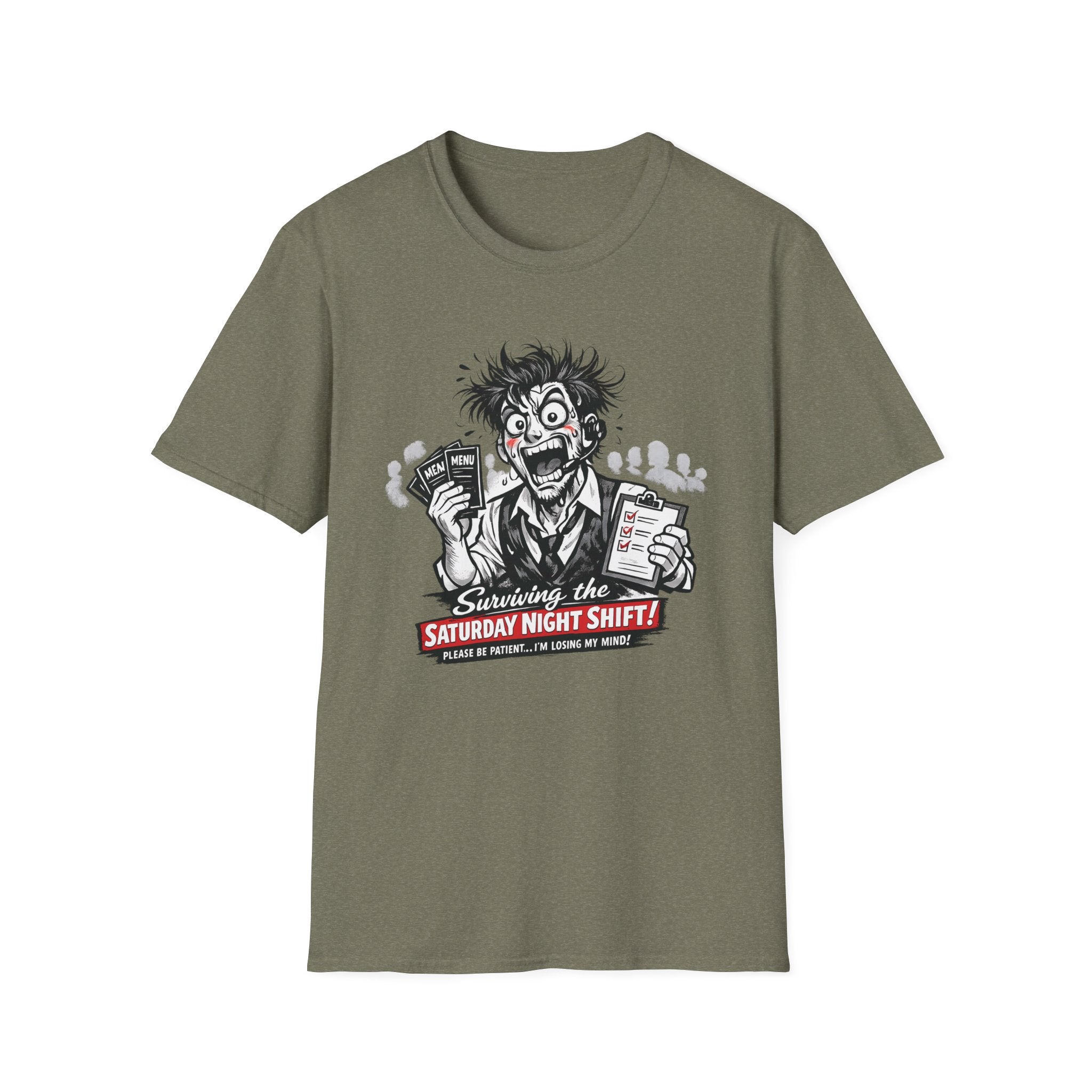Surviving The Saturday Night Shift (Male Host) T-shirt