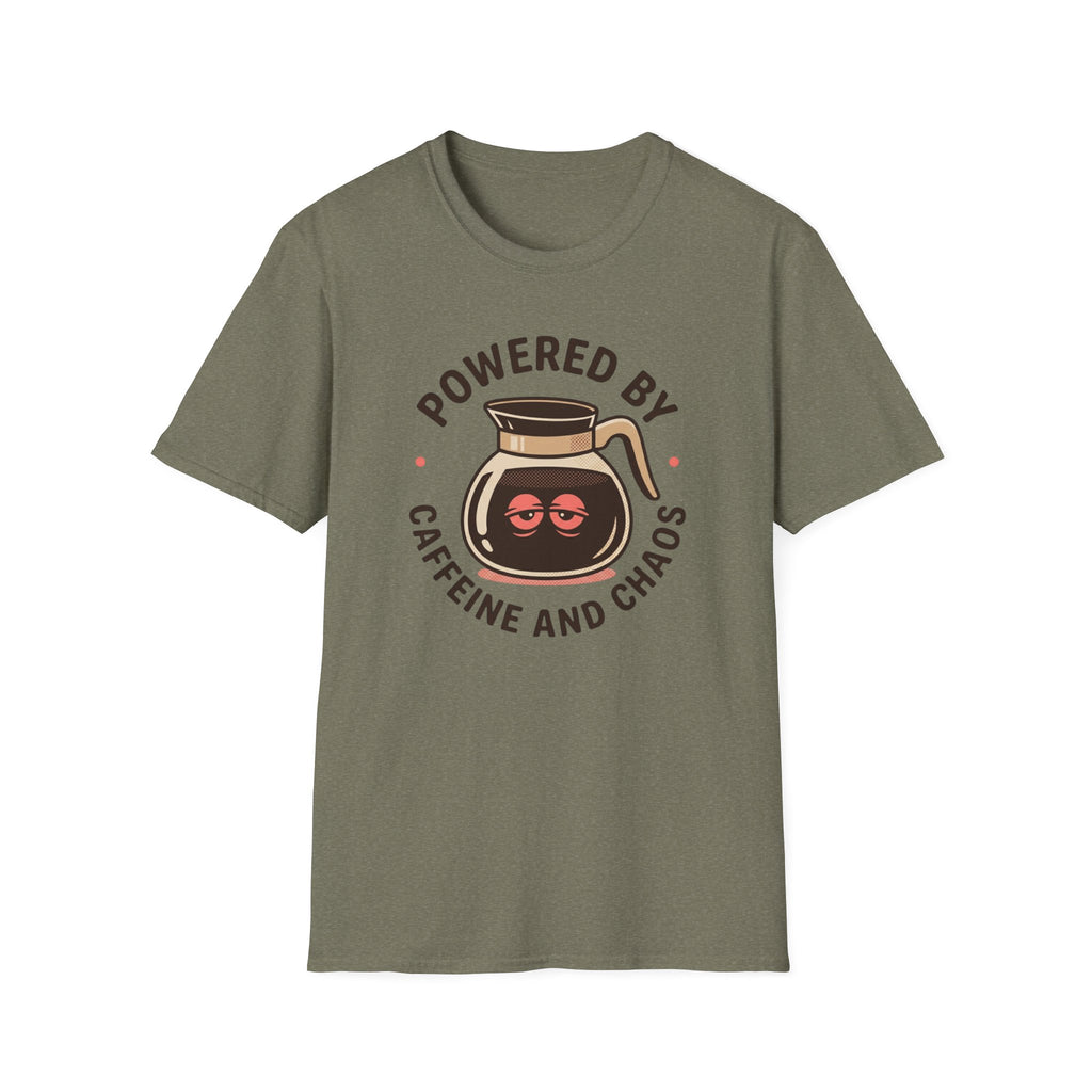 Powered By Caffeine And Chaos T-shirt