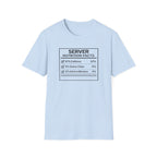 Server Nutrition Facts T-shirt