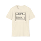 Server Nutrition Facts T-shirt