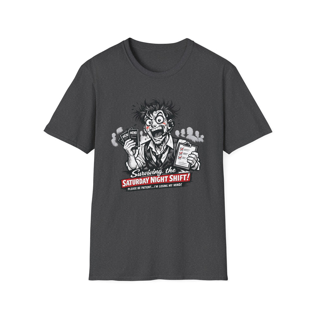 Surviving The Saturday Night Shift (Male Host) T-shirt