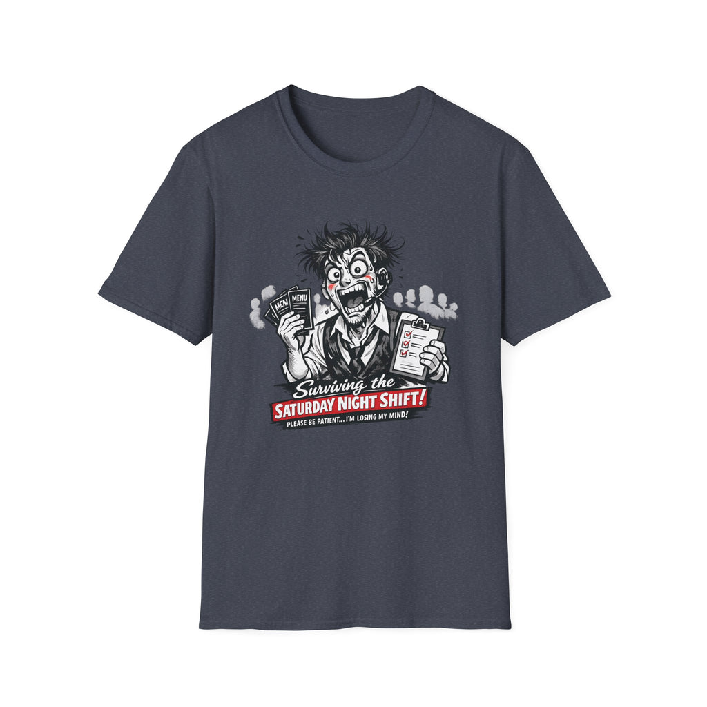 Surviving The Saturday Night Shift (Male Host) T-shirt