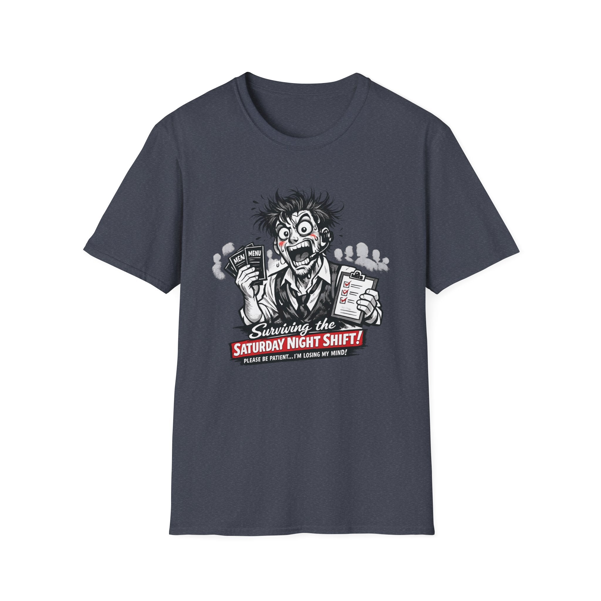 Surviving The Saturday Night Shift (Male Host) T-shirt