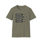 Guest Seated. Bad Vibes Detected. Discount Applied. Tip Not Found. T-shirt