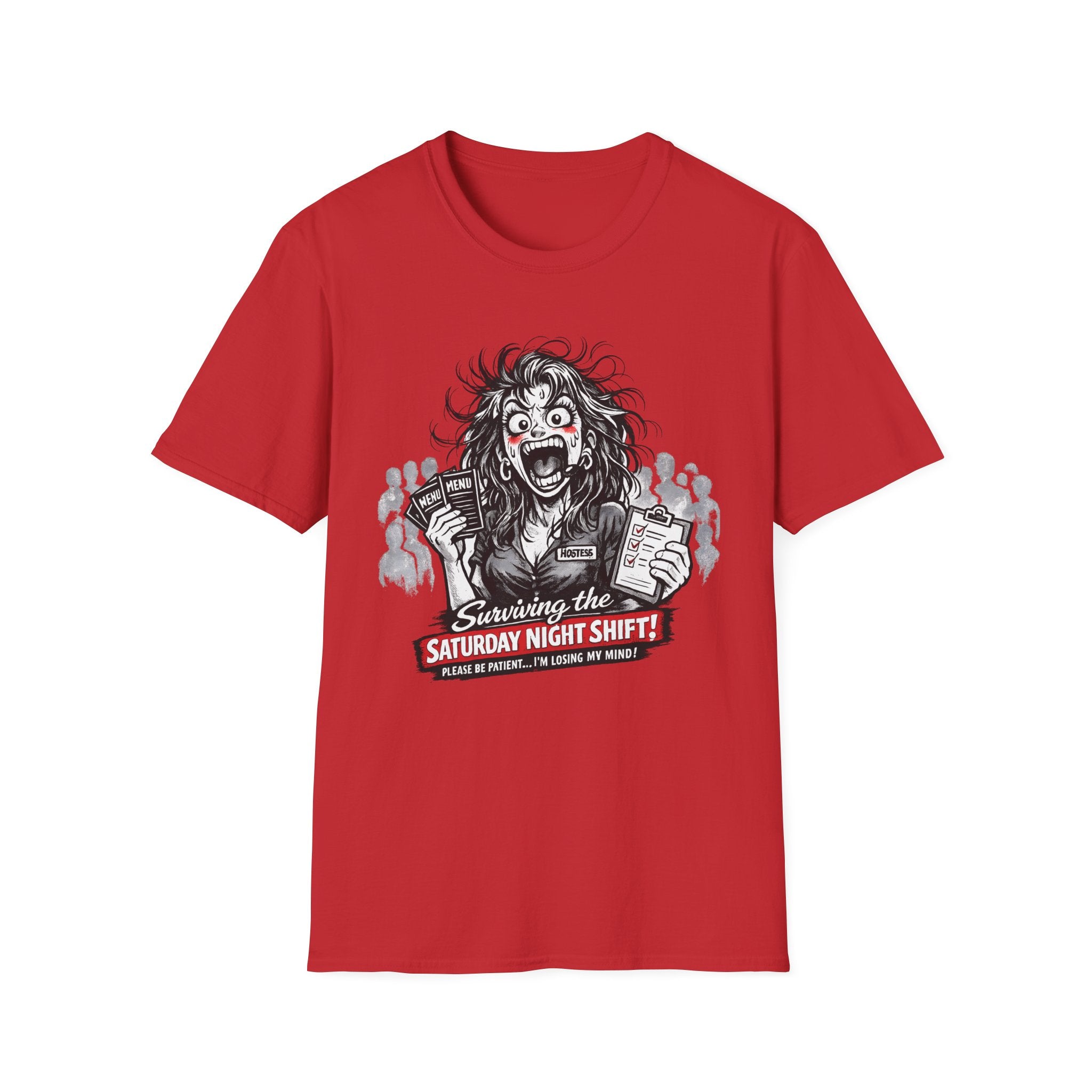 Surviving The Saturday Night Shift (Female Host) T-shirt