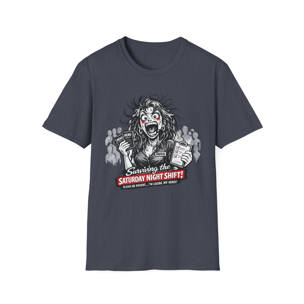 Surviving The Saturday Night Shift (Female Host) T-shirt