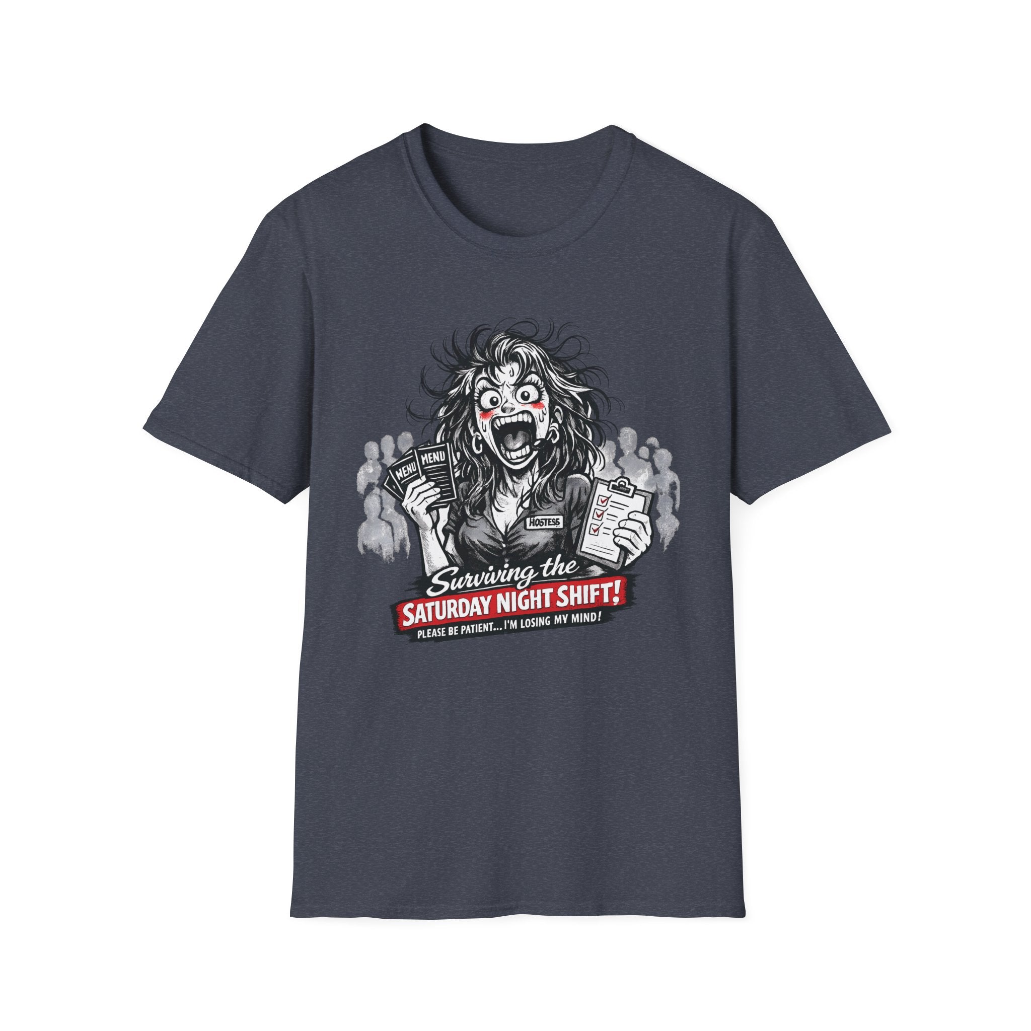 Surviving The Saturday Night Shift (Female Host) T-shirt