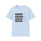 Guest Seated. Bad Vibes Detected. Discount Applied. Tip Not Found. T-shirt