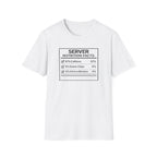 Server Nutrition Facts T-shirt