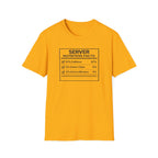 Server Nutrition Facts T-shirt