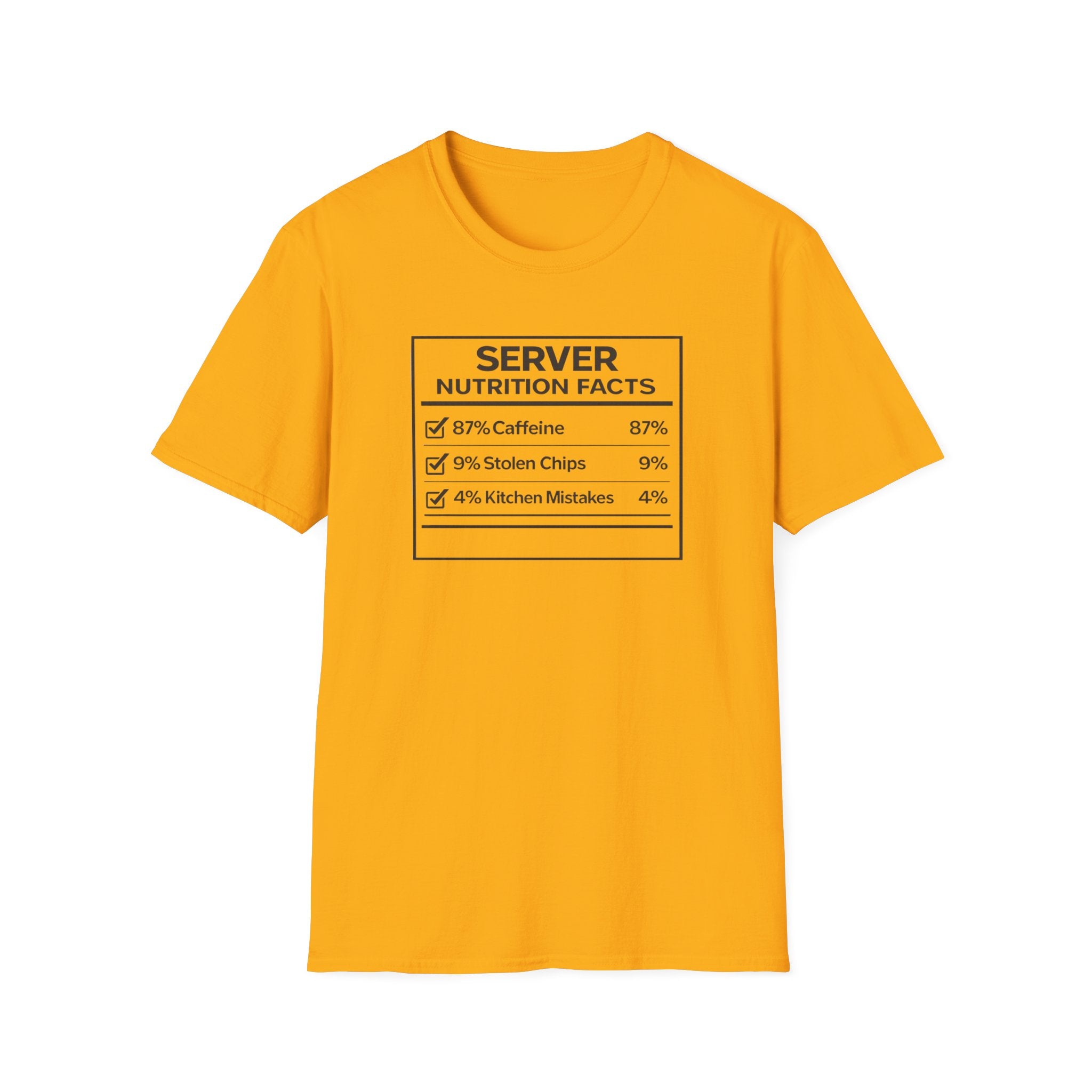 Server Nutrition Facts T-shirt