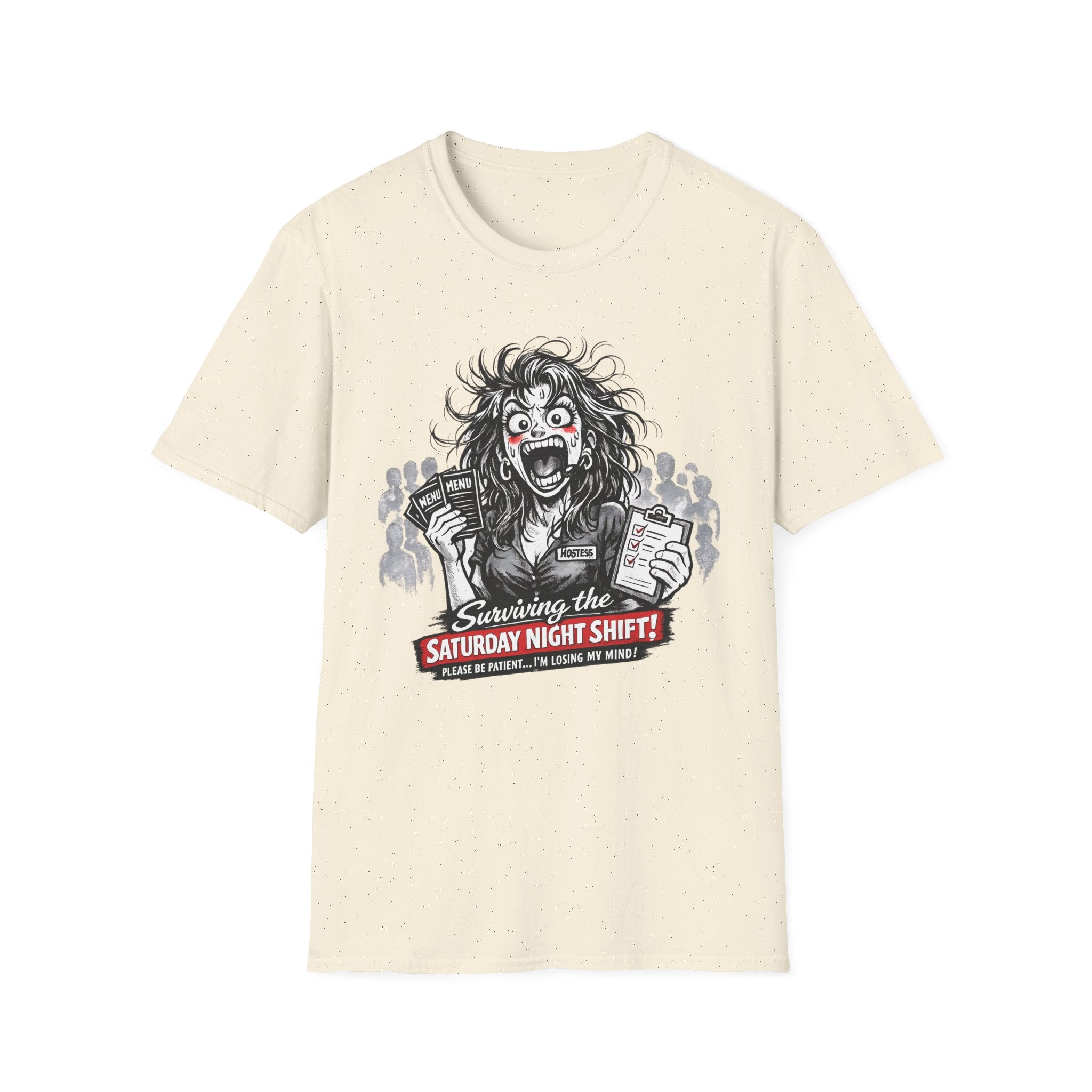 Surviving The Saturday Night Shift (Female Host) T-shirt