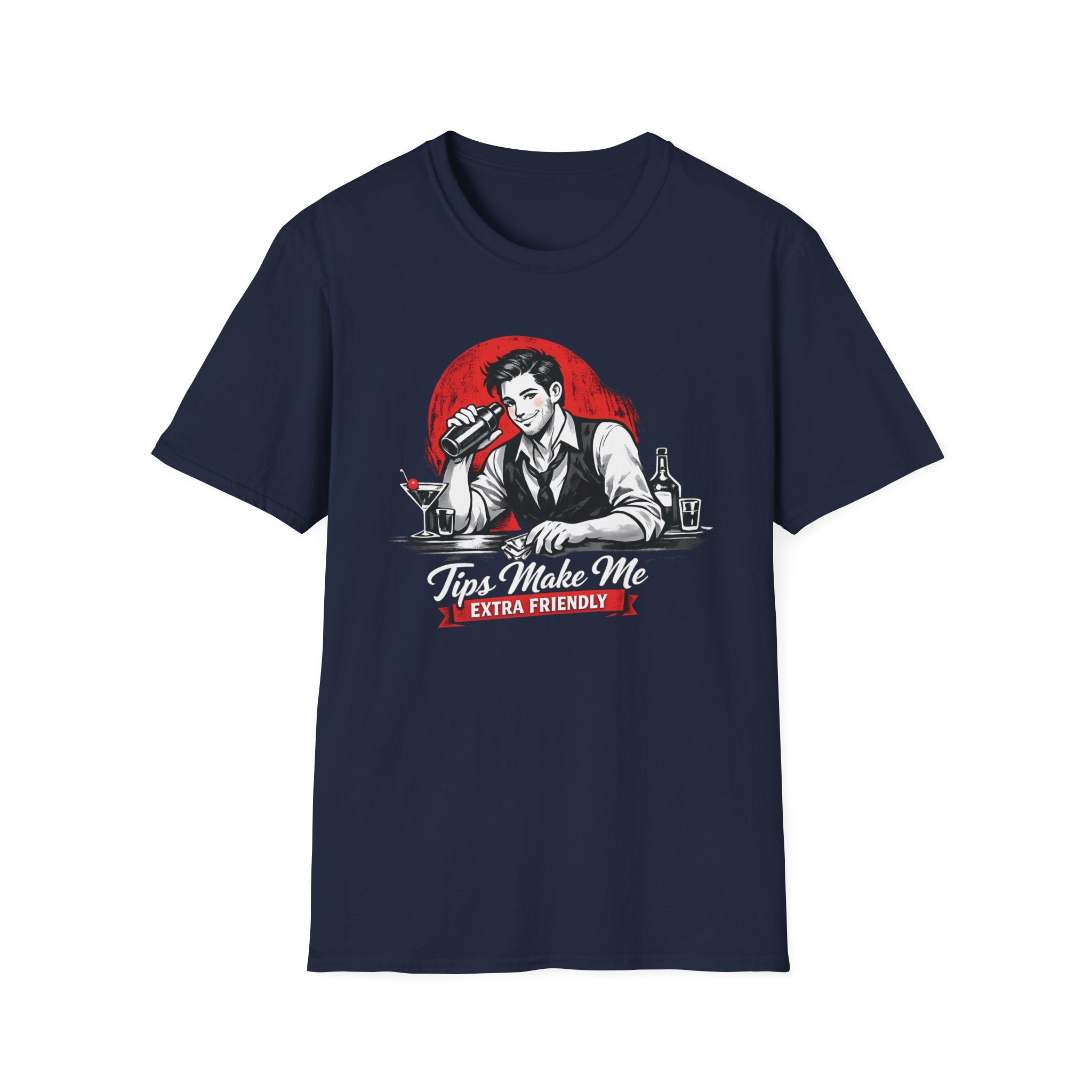 Tips Make Me Extra Friendly (Male Bartender) T-shirt