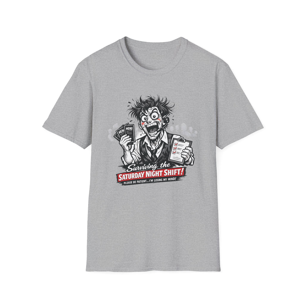 Surviving The Saturday Night Shift (Male Host) T-shirt