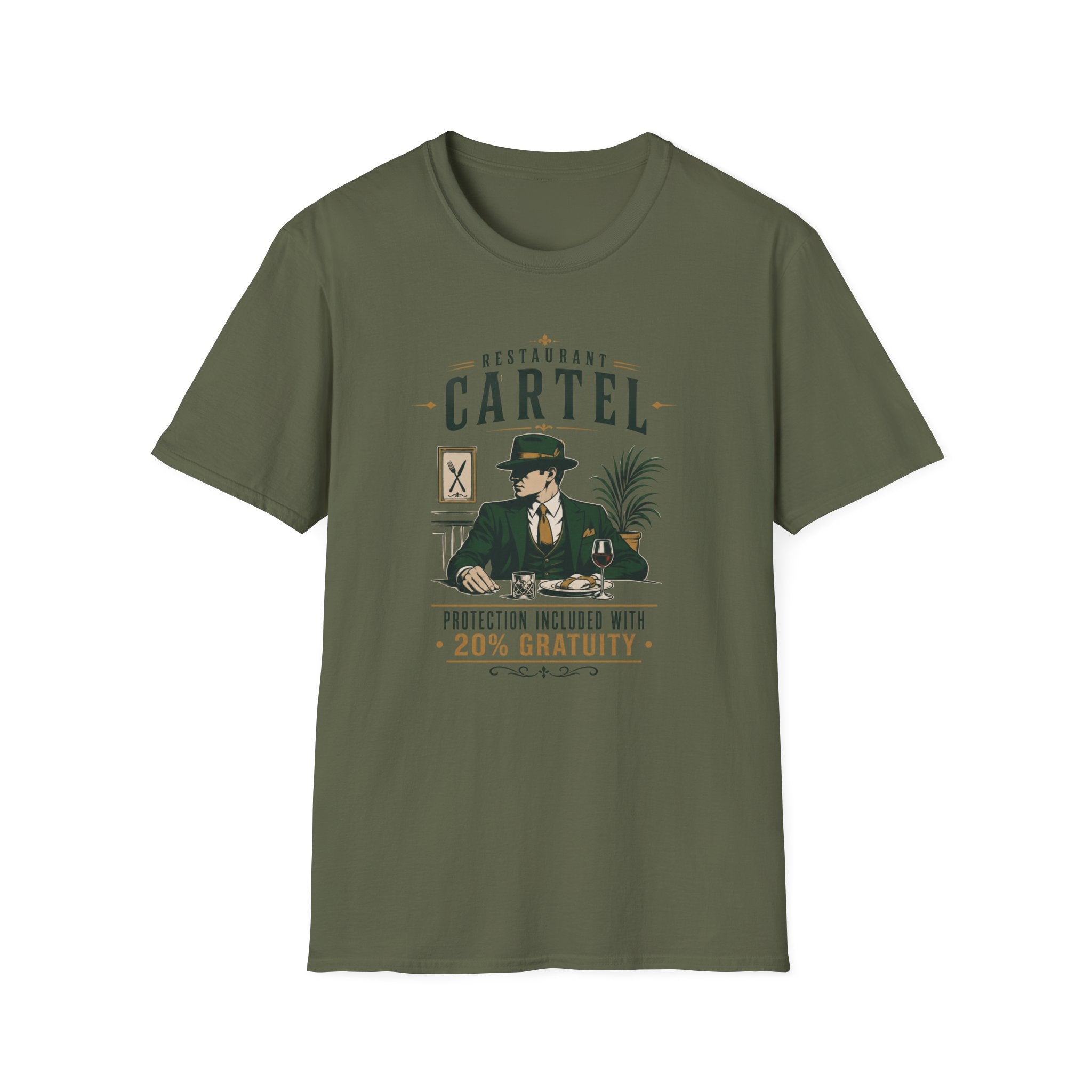 Restaurant Cartel Protection Included With 20% Gratuity T-shirt
