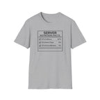Server Nutrition Facts T-shirt