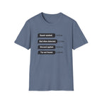 Guest Seated. Bad Vibes Detected. Discount Applied. Tip Not Found. T-shirt